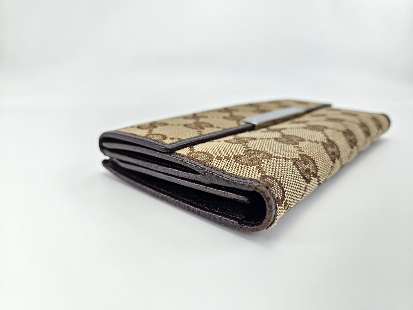 Gucci Engraved Metal Plate Clutch Wallet