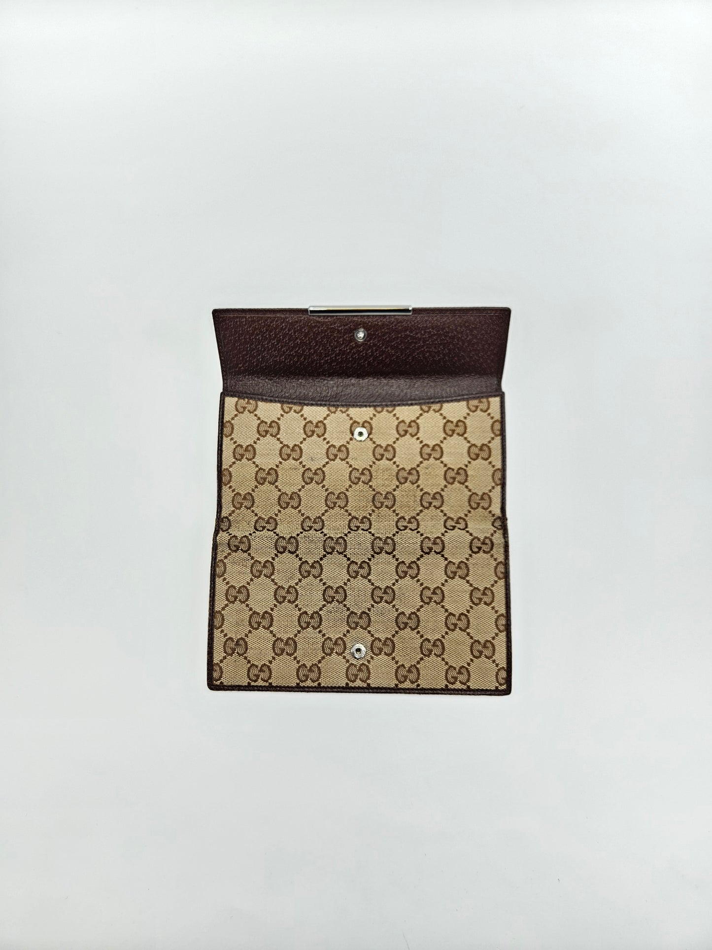 Gucci Engraved Metal Plate Clutch Wallet