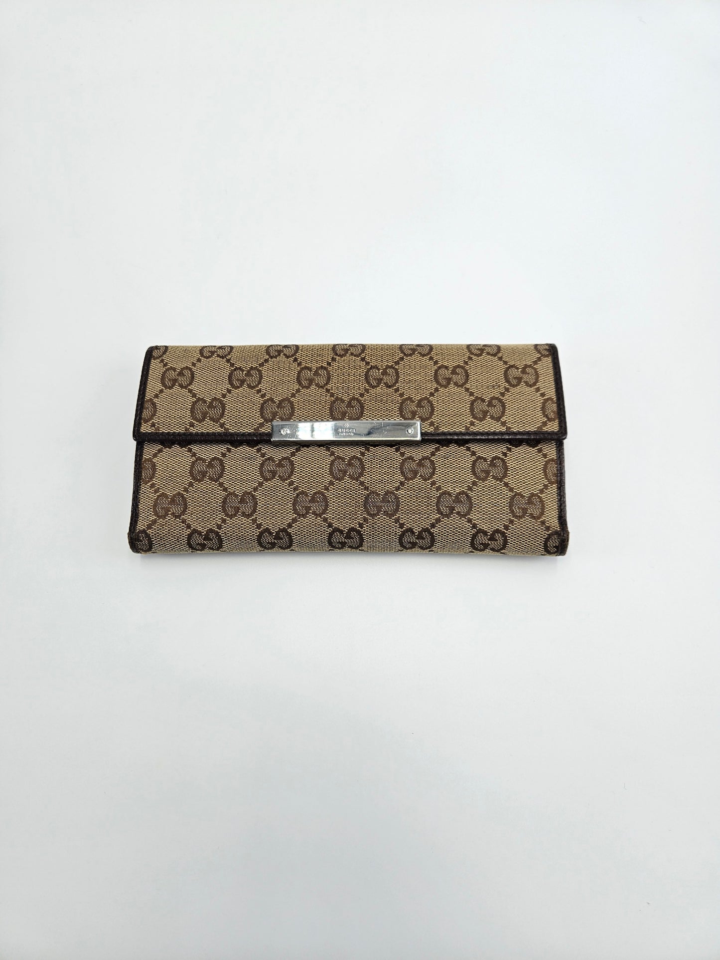 Gucci Engraved Metal Plate Clutch Wallet