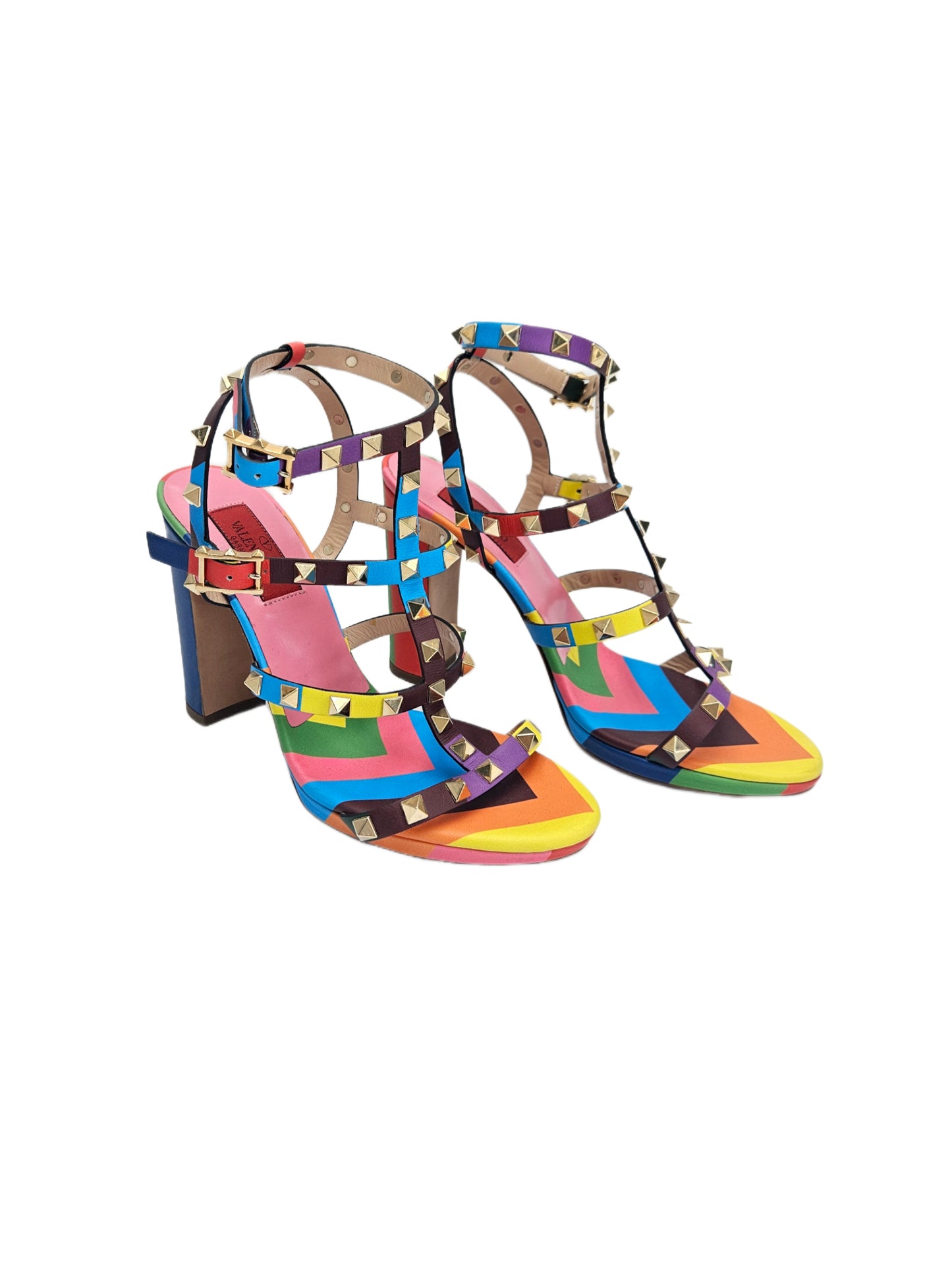 Valentino Rockstud Multicolor Sandal 38 EU