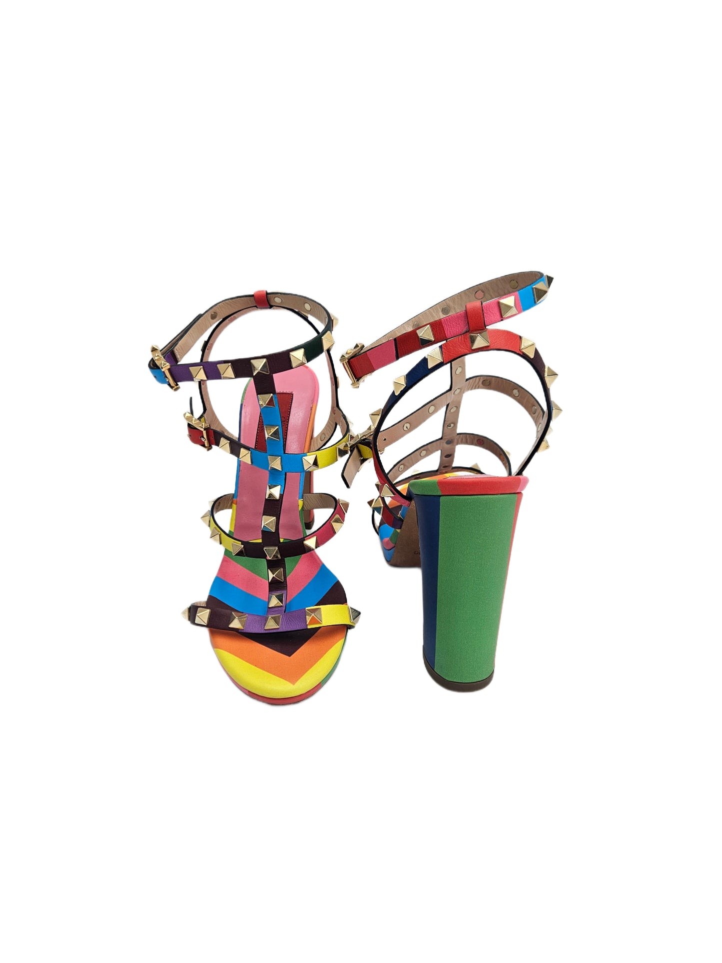 Valentino Rockstud Multicolor Sandal 38 EU