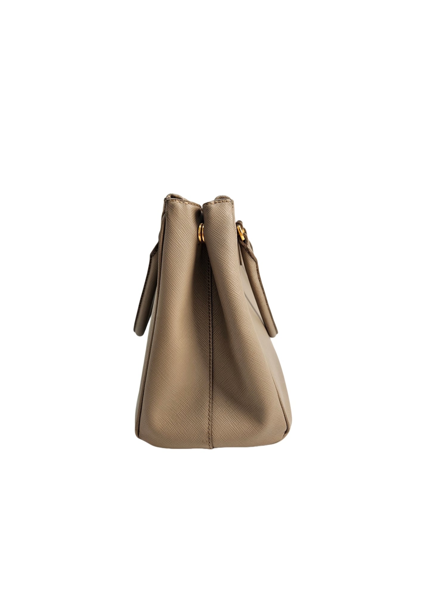 Prada Beige Saffiano Leather Galleria Double Zip Tote