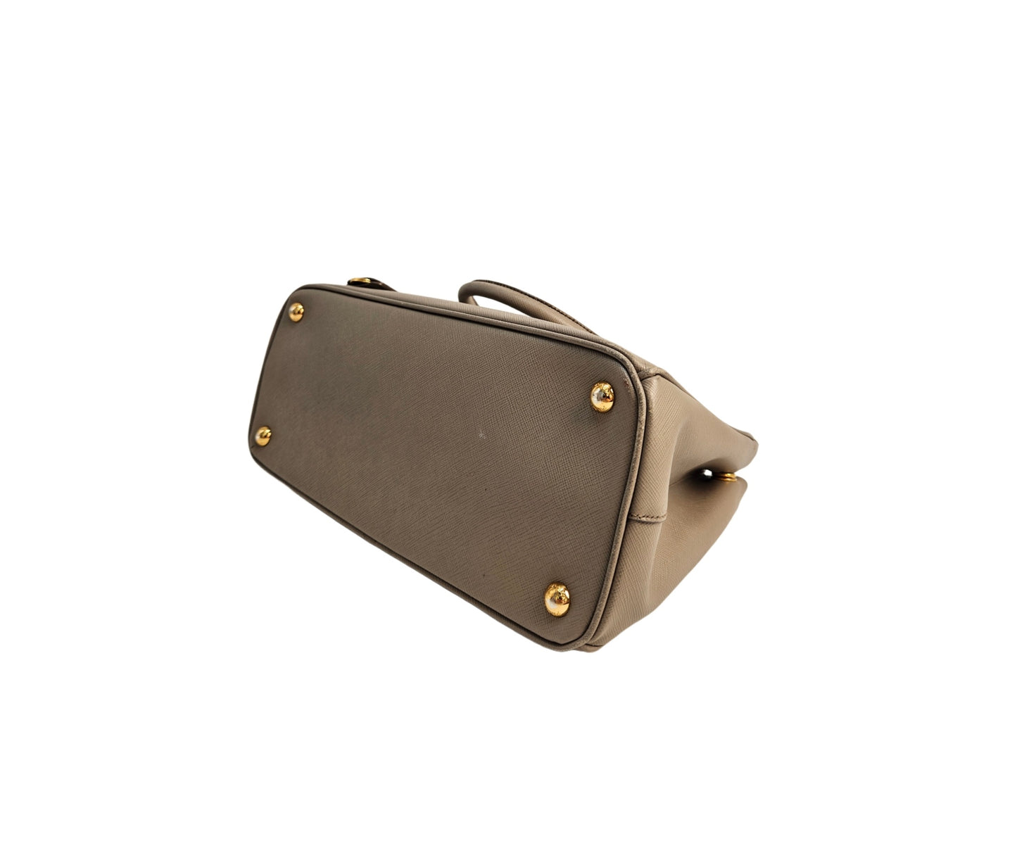 Prada Beige Saffiano Leather Galleria Double Zip Tote