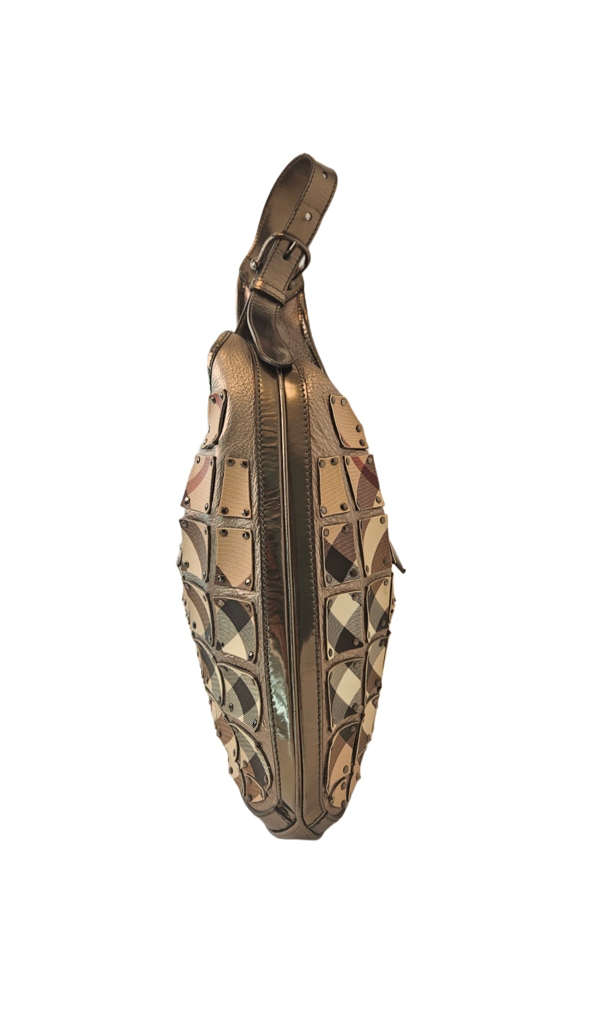 Burberry Nova Check Coated Canvas and Leather Brooke Warrior Hobo Bag