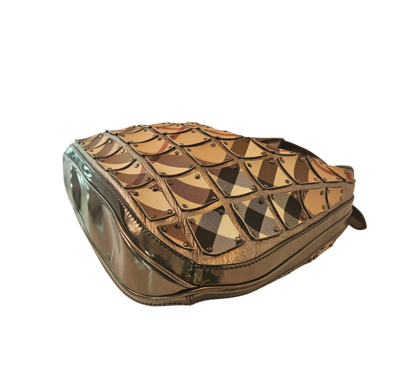 Burberry Nova Check Coated Canvas and Leather Brooke Warrior Hobo Bag