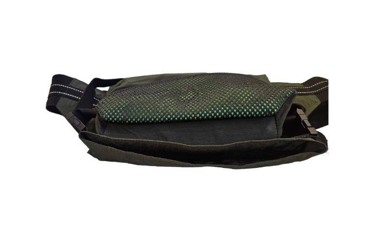 Bottega Veneta Green/Black Technical Fabric and Mesh Belt Bag