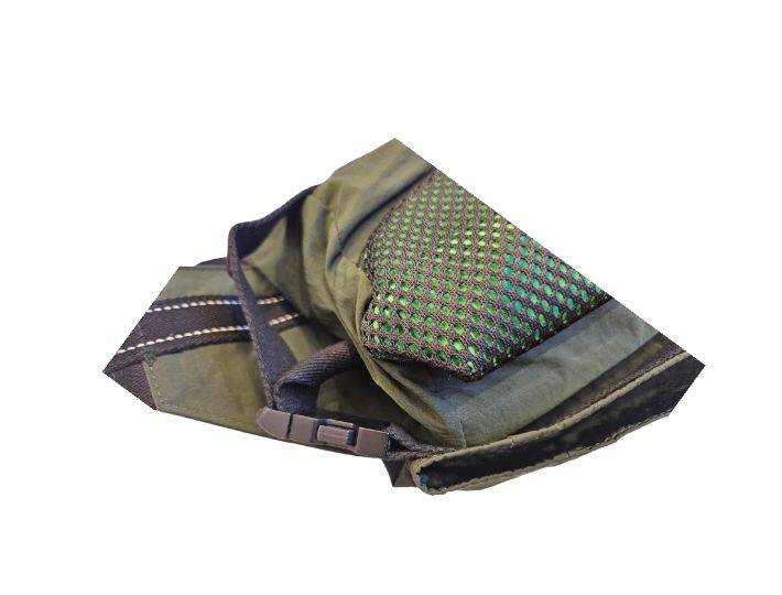 Bottega Veneta Green/Black Technical Fabric and Mesh Belt Bag