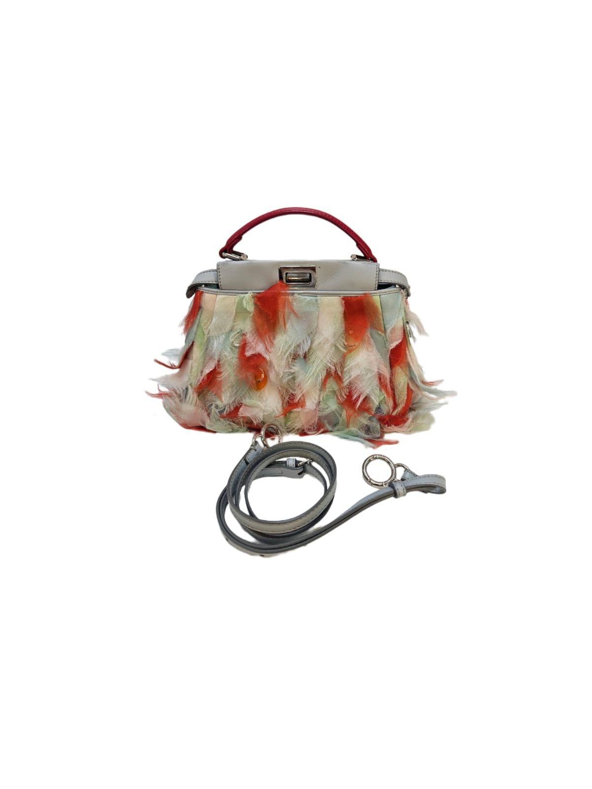 Fendi Mini Peekaboo Feathers & Crystal Shoulder bag