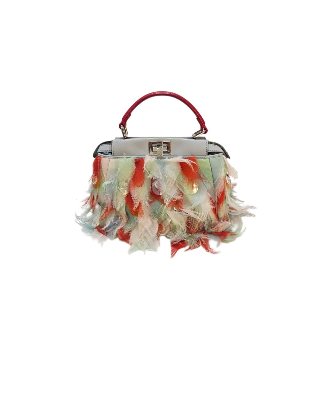 Fendi Mini Peekaboo Feathers & Crystal Shoulder bag