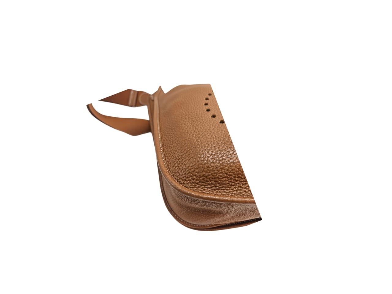 Hermes Gold Taurillon Clemence Leather Evelyne II GM Bag