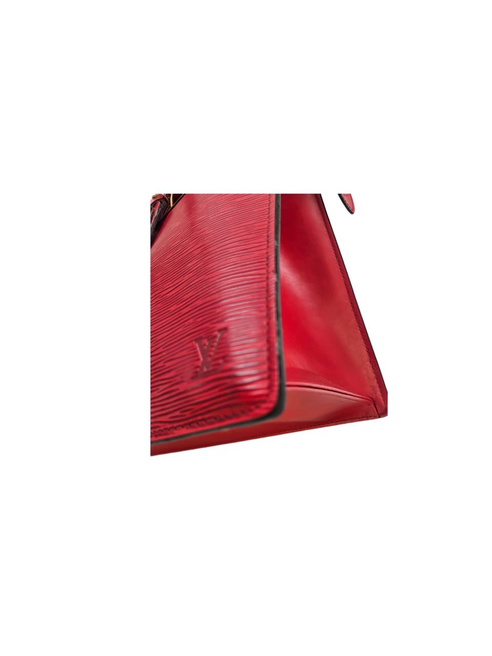 Louis Vuitton Red Leather Epi Riviera Satchel Bag