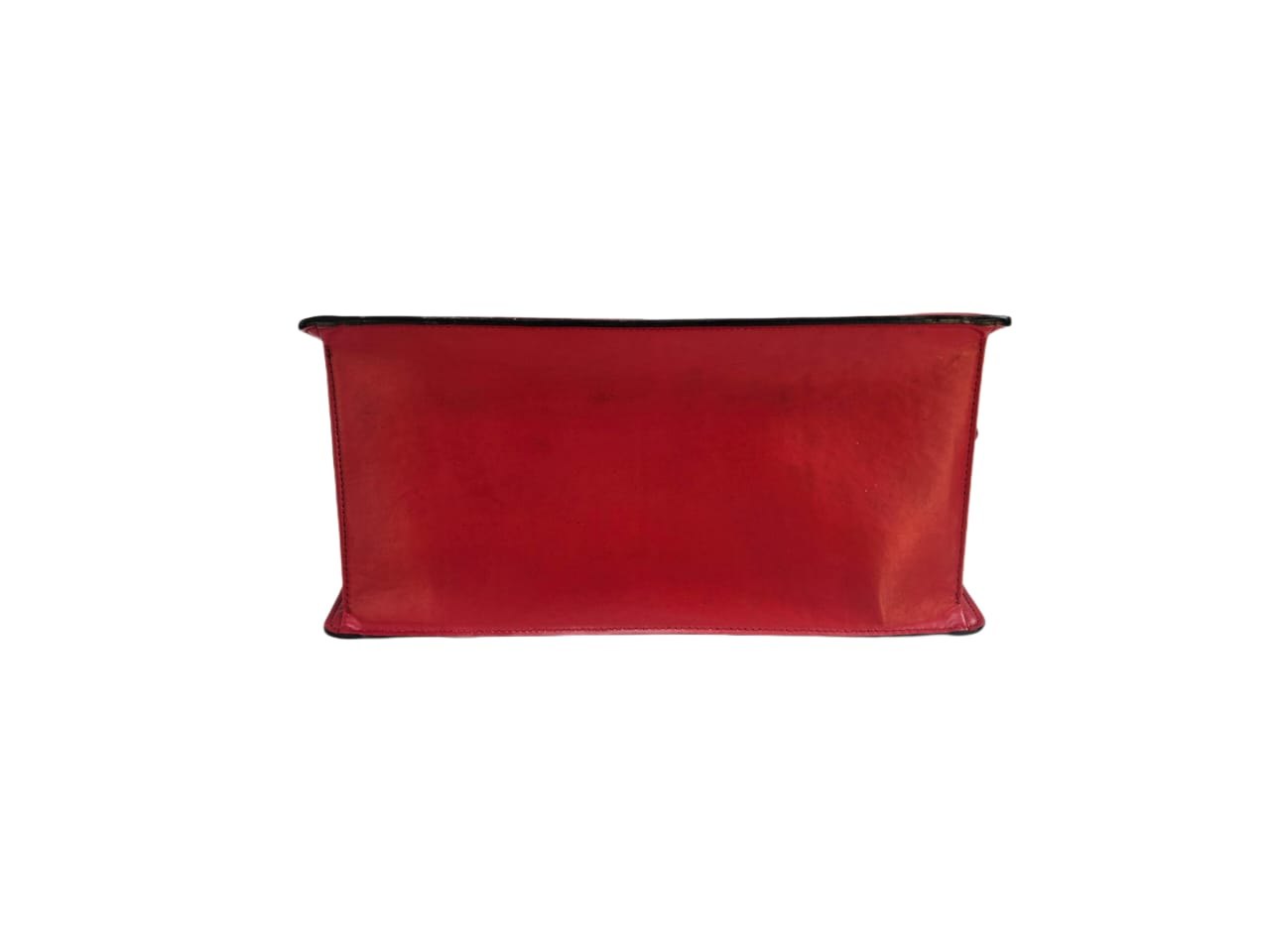 Louis Vuitton Red Leather Epi Riviera Satchel Bag