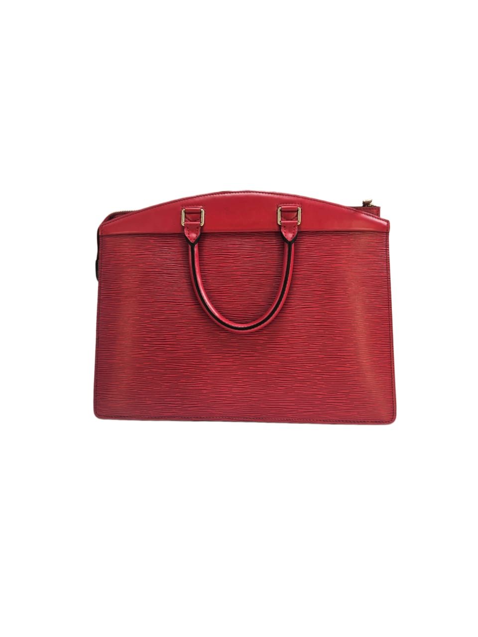 Louis Vuitton Red Leather Epi Riviera Satchel Bag