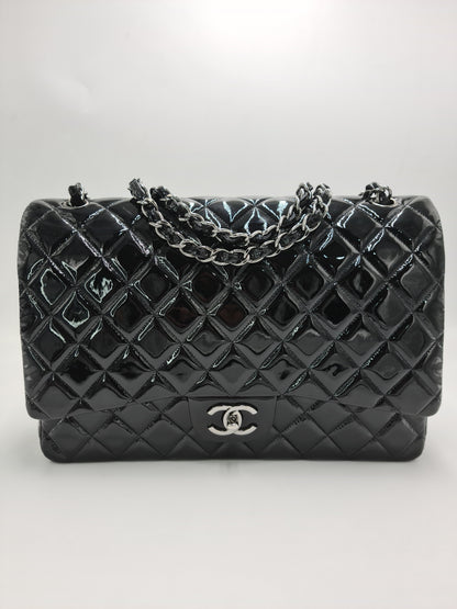 Chanel Classic Maxi Quilted Patent Leather Flap Bag