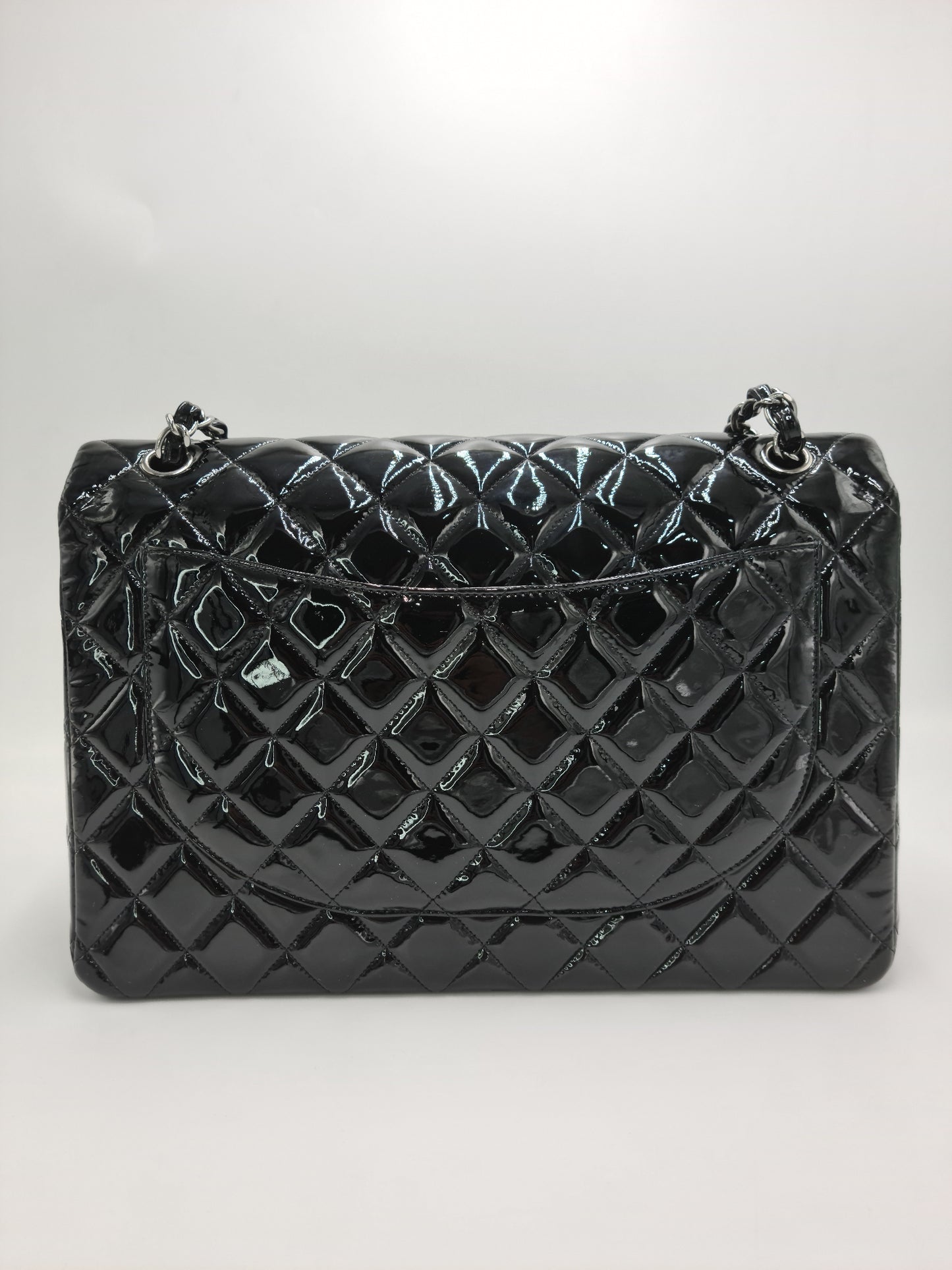 Chanel Classic Maxi Quilted Patent Leather Flap Bag