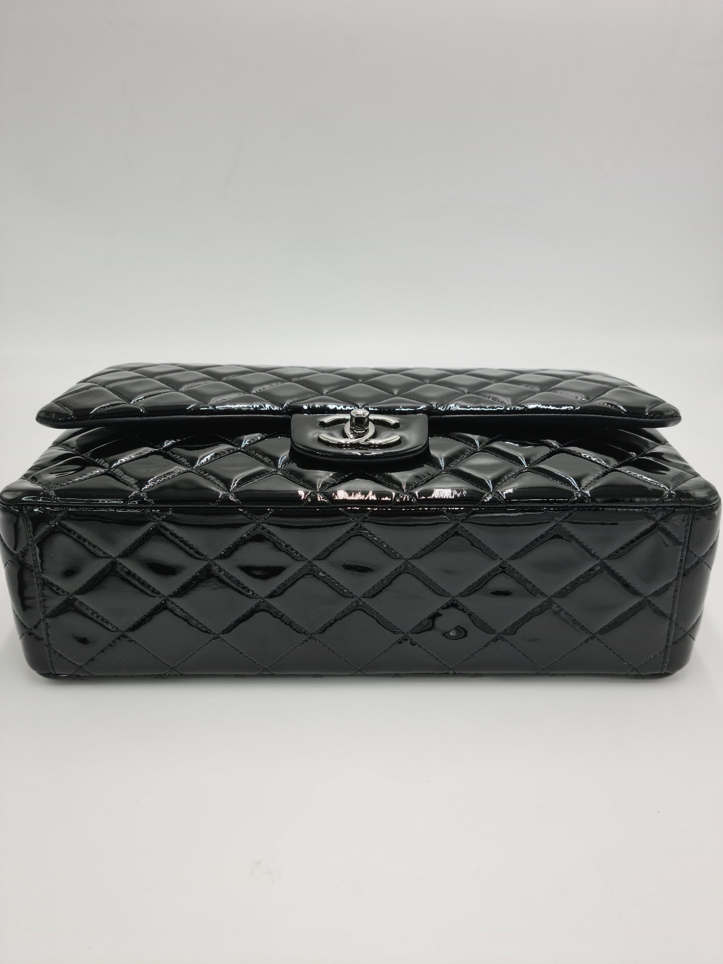 Chanel Classic Maxi Quilted Patent Leather Flap Bag