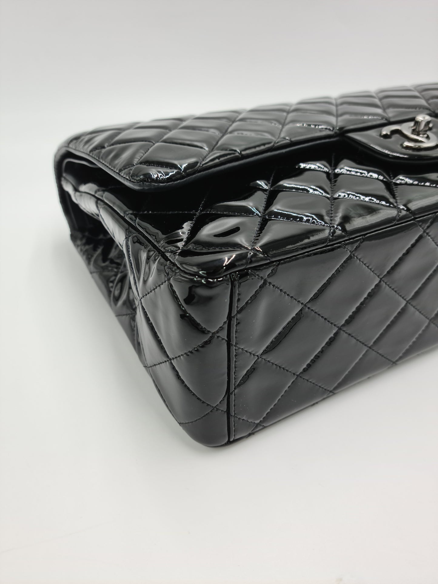 Chanel Classic Maxi Quilted Patent Leather Flap Bag