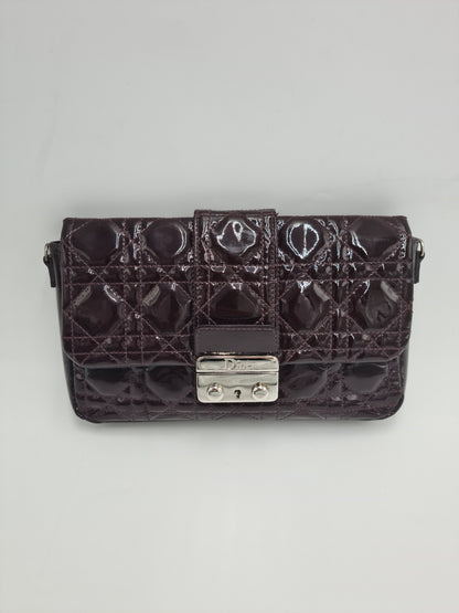 Christian Dior Cannage Quilted Patent Leather Lady Dior Flap Bag