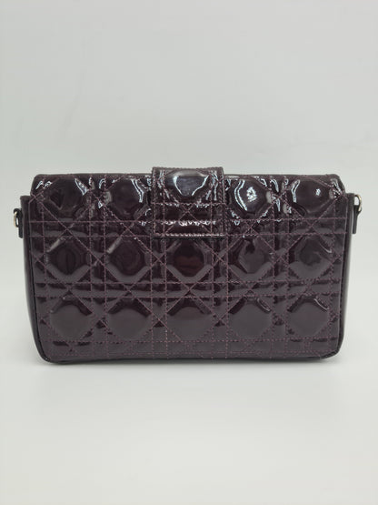 Christian Dior Cannage Quilted Patent Leather Lady Dior Flap Bag