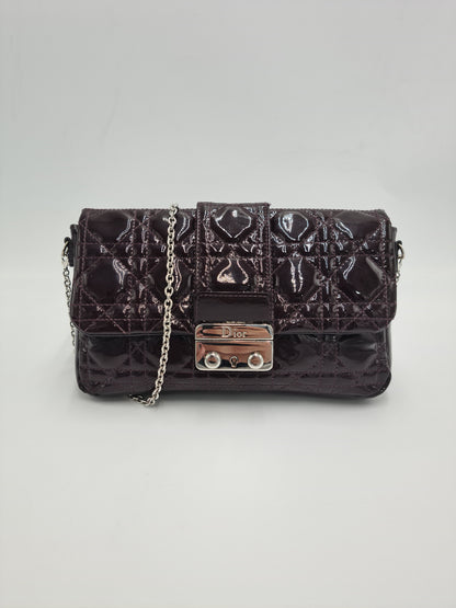 Christian Dior Cannage Quilted Patent Leather Lady Dior Flap Bag