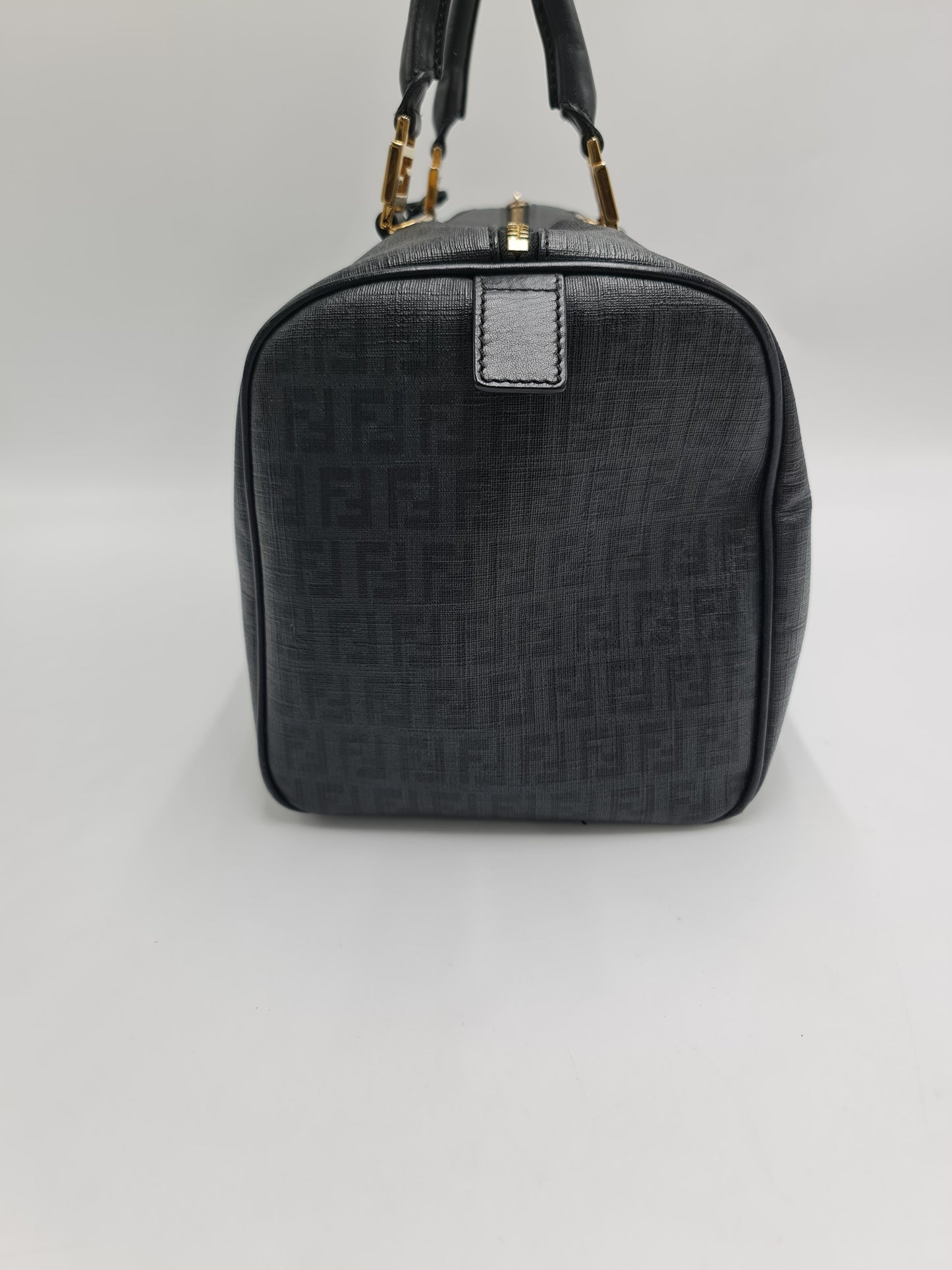 Fendi Zucchino Canvas Forever Bauletto Boston Bag