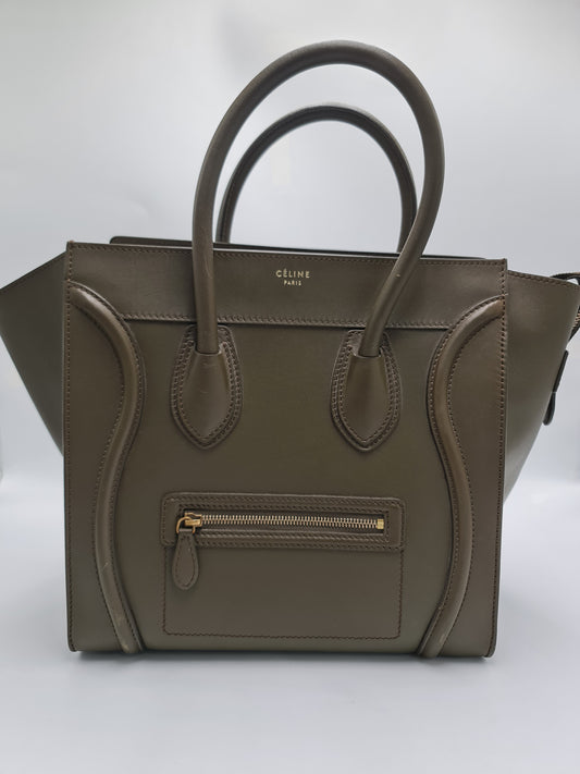 Celine Leather Medium Phantom Luggage Tote