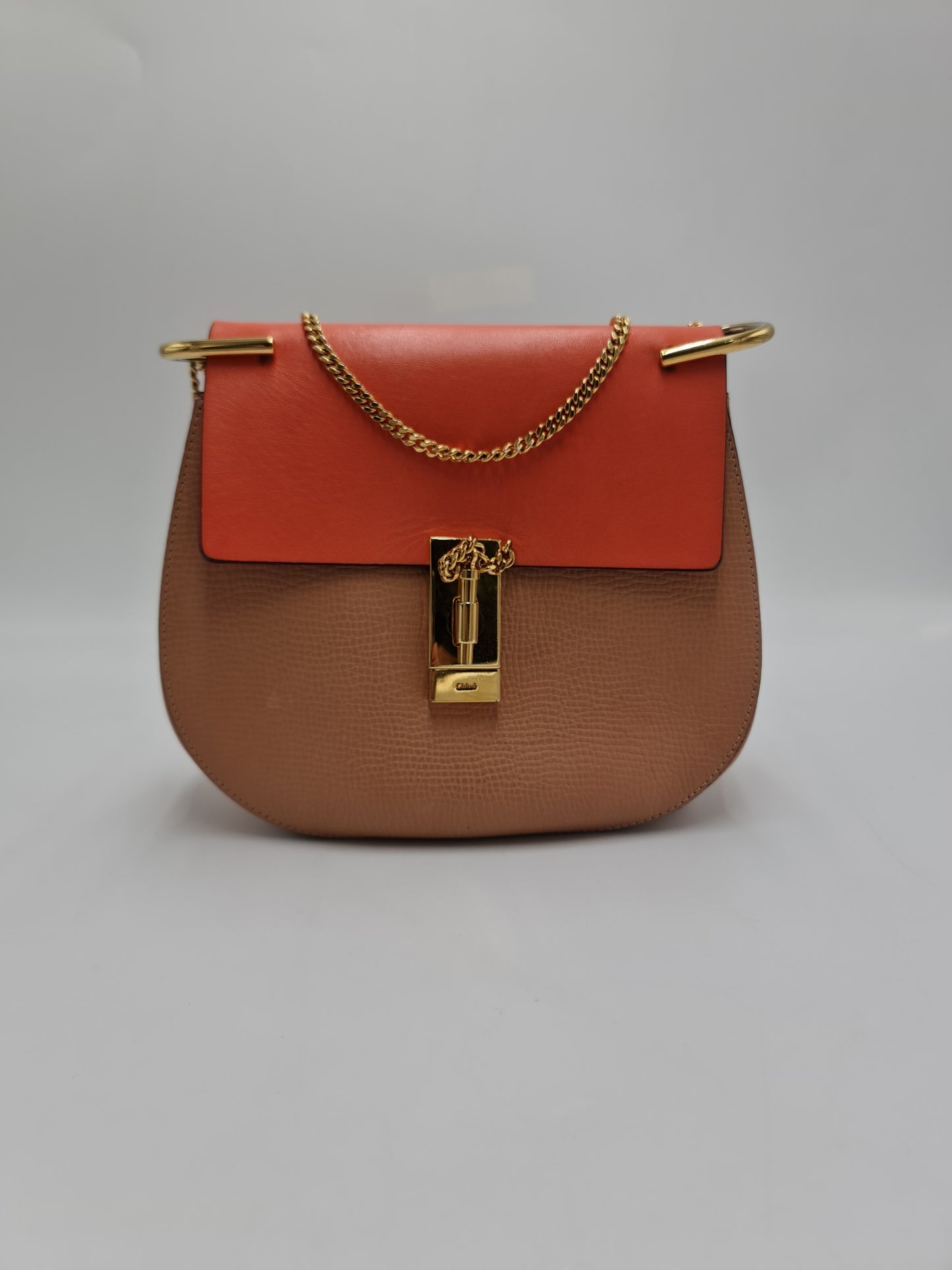 Chloe Leather Drew Chian Shoulder Bag