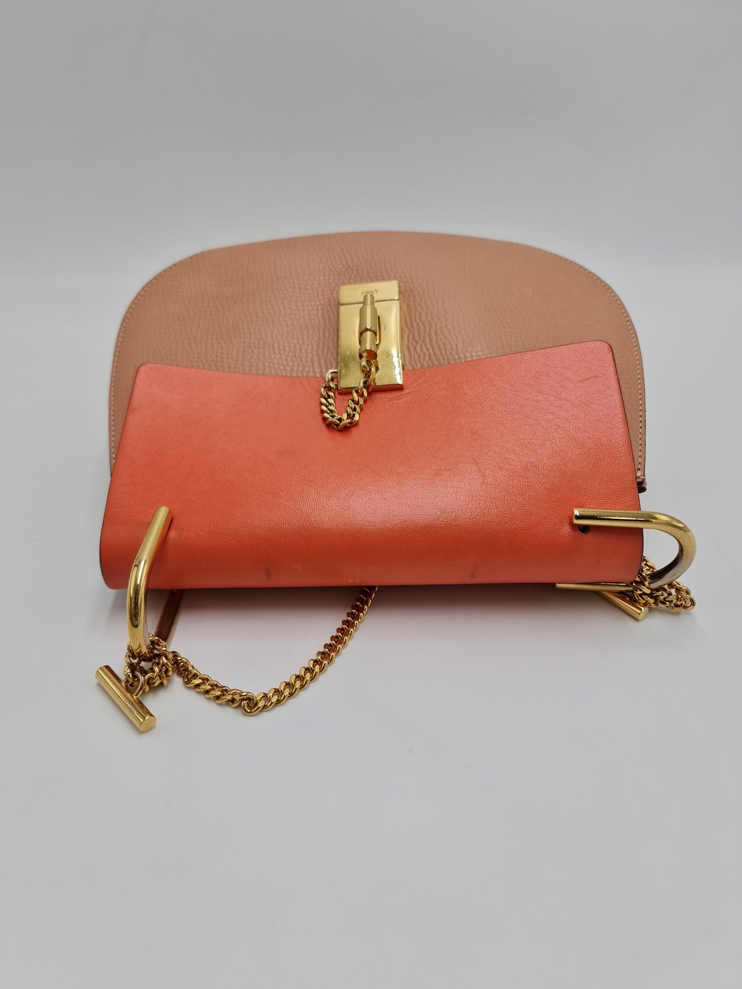 Chloe Leather Drew Chian Shoulder Bag