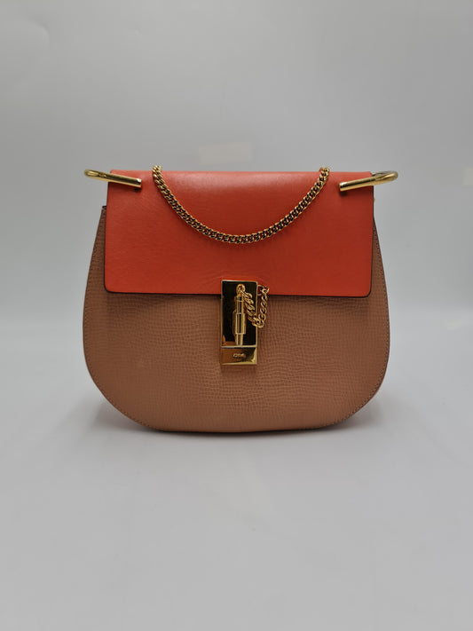 Chloe Leather Drew Chian Shoulder Bag