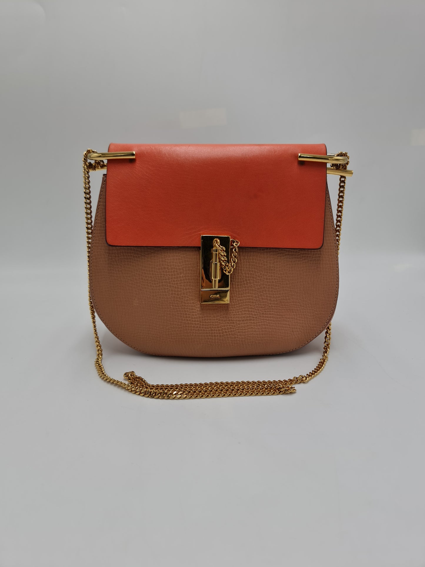 Chloe Leather Drew Chian Shoulder Bag