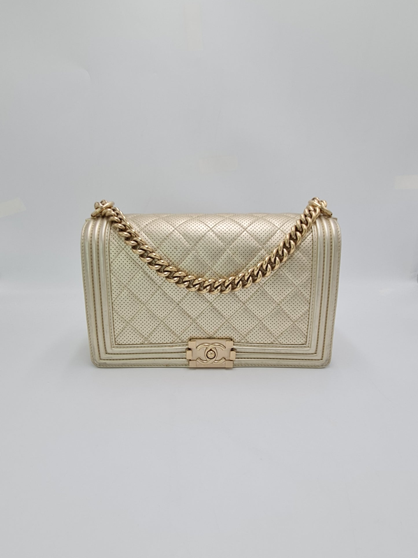 Chanel Perforated Leather Medium Boy Bag