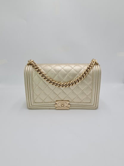 Chanel Perforated Leather Medium Boy Bag