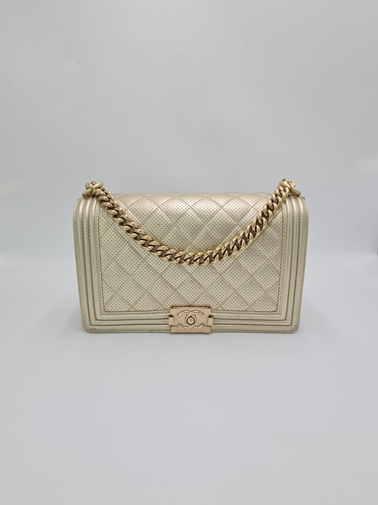 Chanel Perforated Leather Medium Boy Bag