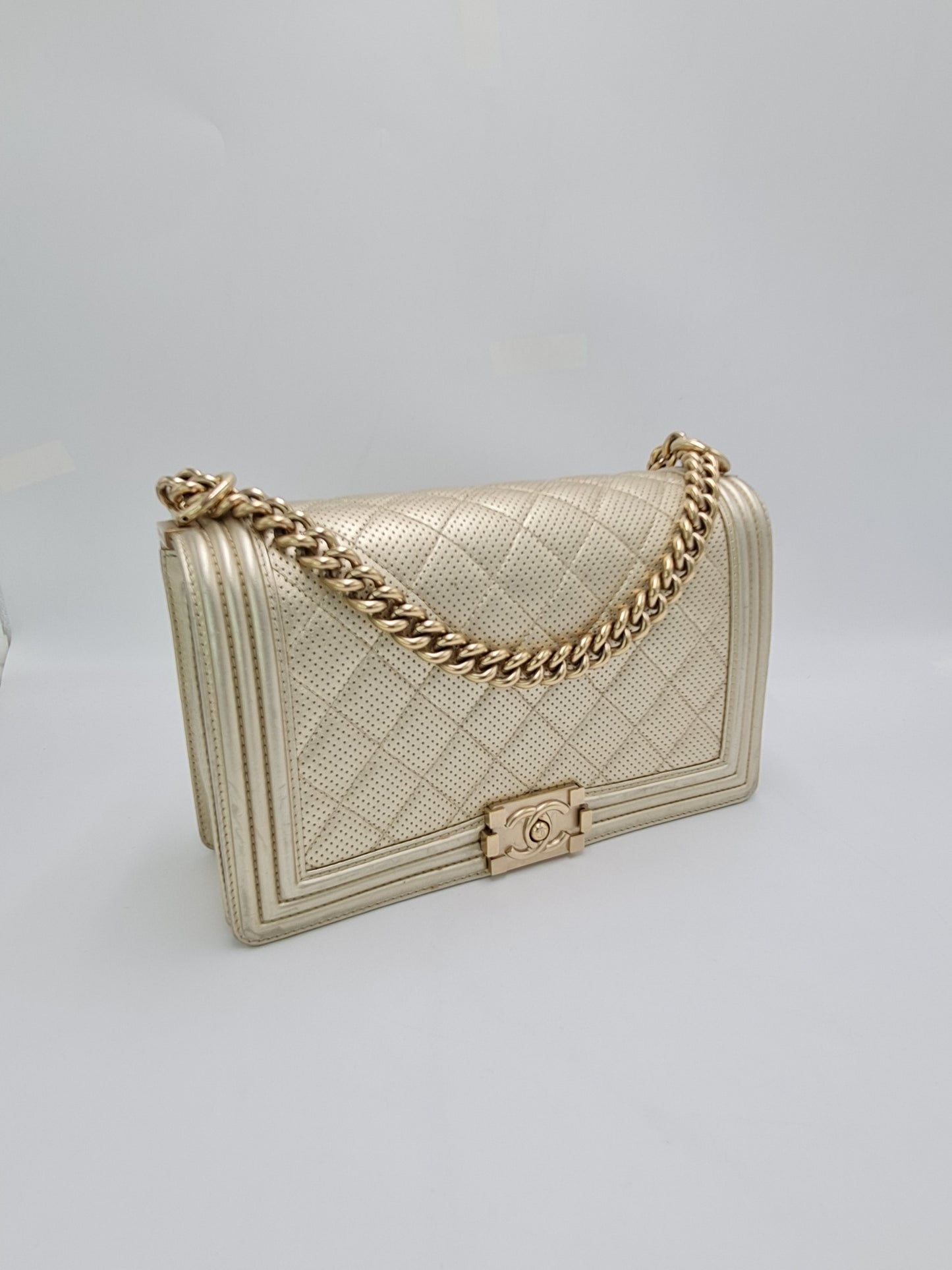 Chanel Perforated Leather Medium Boy Bag