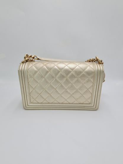 Chanel Perforated Leather Medium Boy Bag