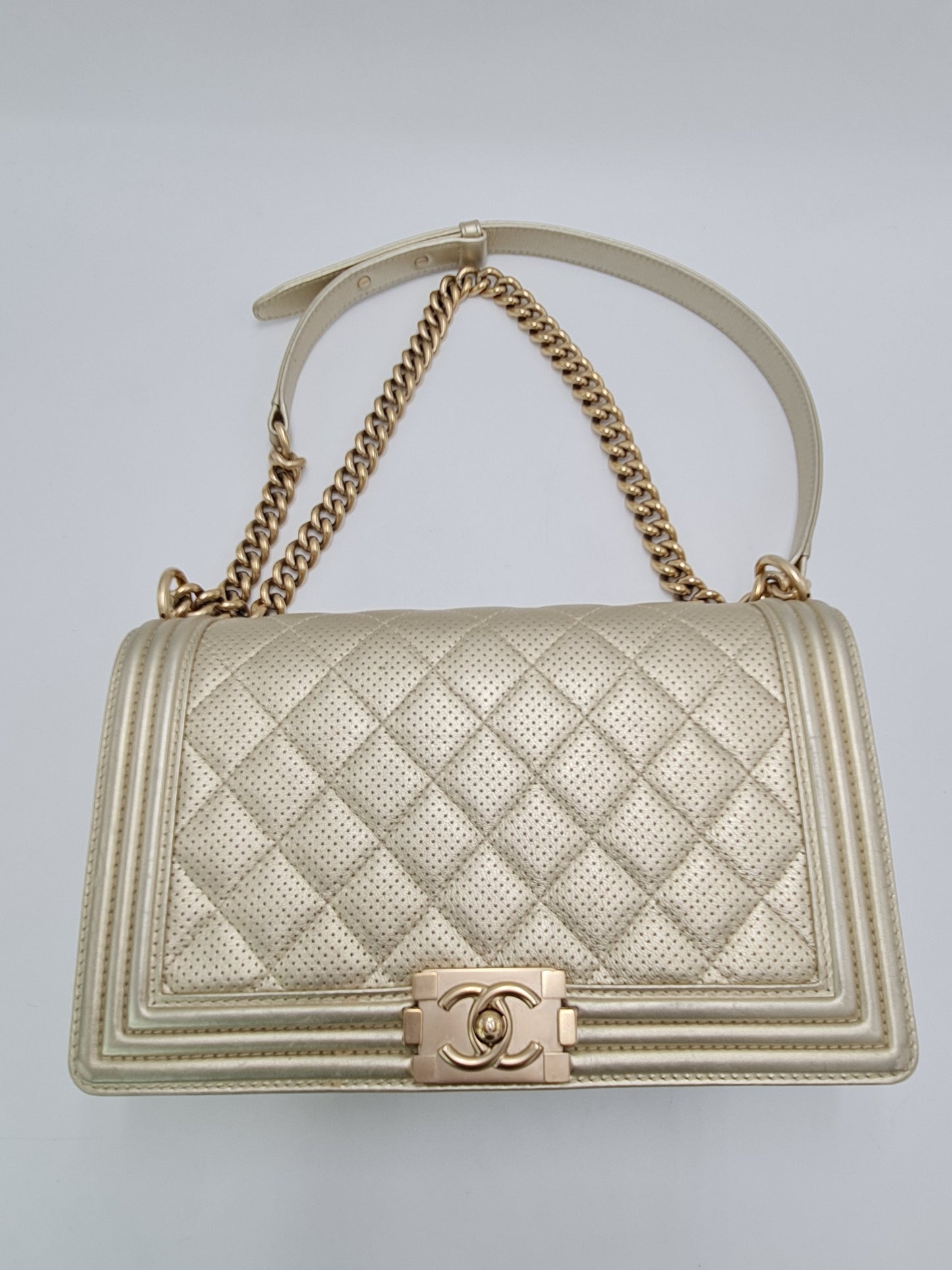 Chanel Perforated Leather Medium Boy Bag