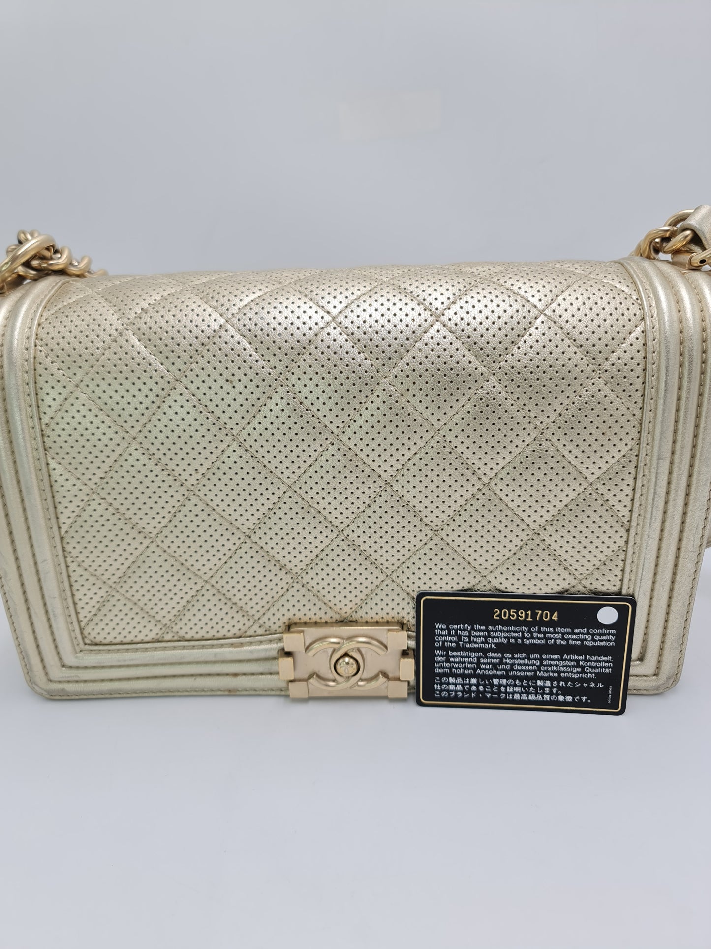 Chanel Perforated Leather Medium Boy Bag