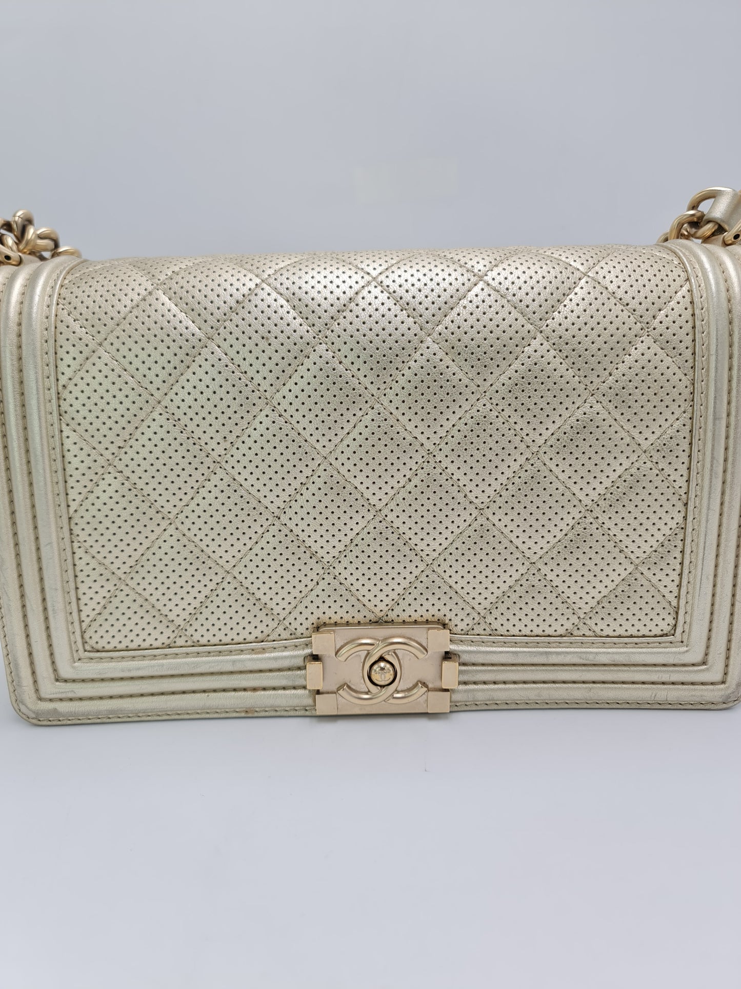 Chanel Perforated Leather Medium Boy Bag