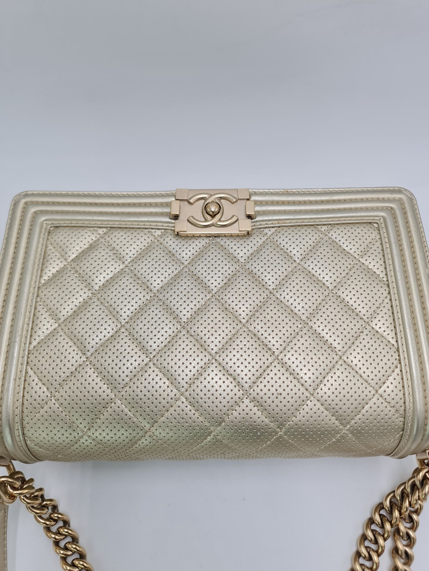 Chanel Perforated Leather Medium Boy Bag