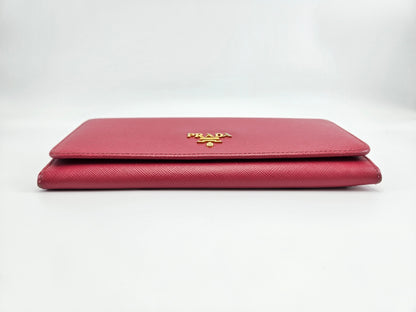 Prada Logo-Plaque Continental Wallet