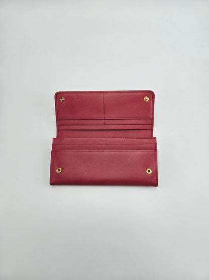 Prada Logo-Plaque Continental Wallet