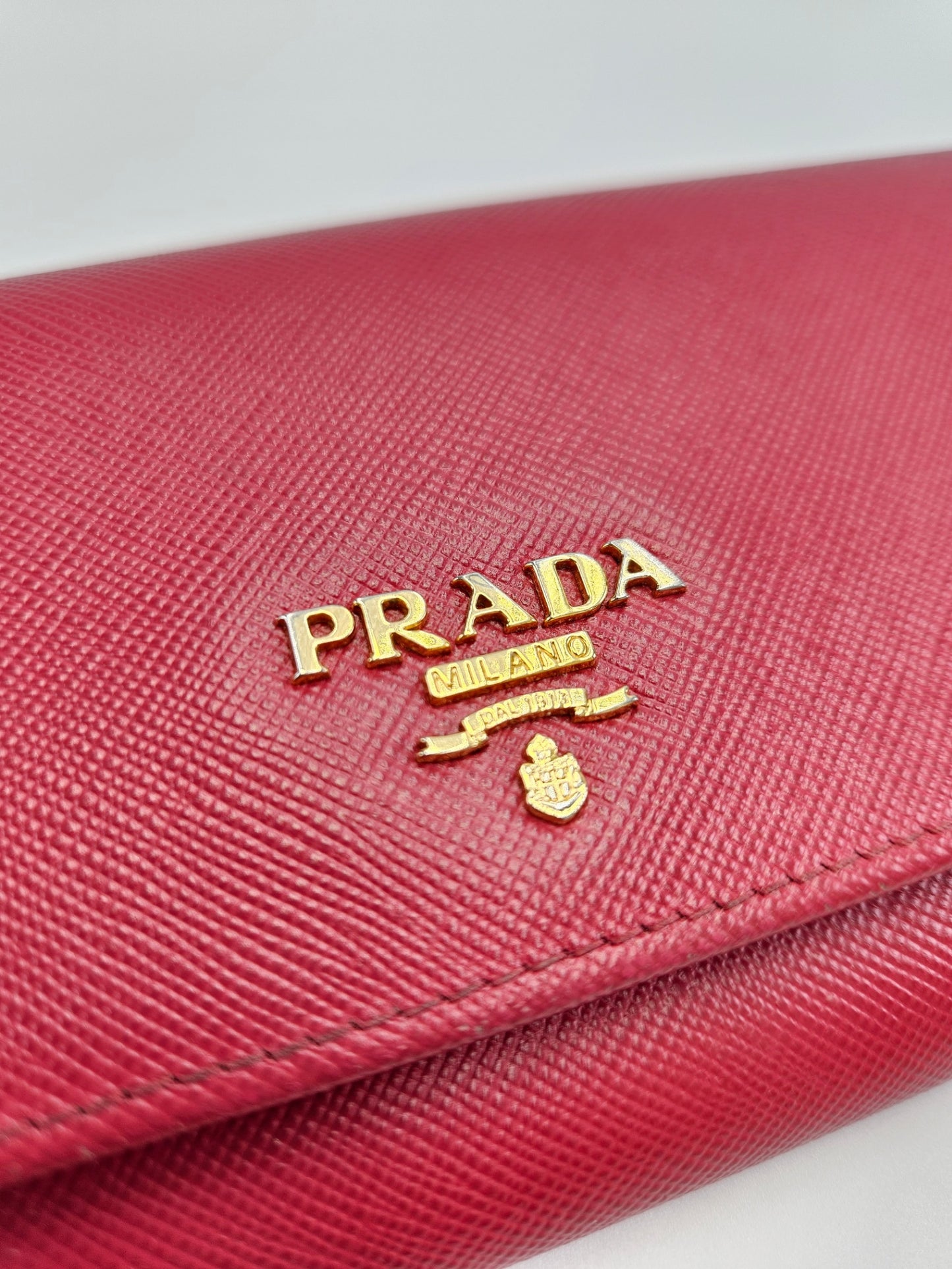 Prada Logo-Plaque Continental Wallet