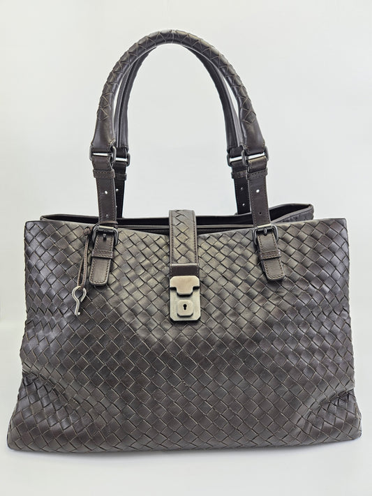 Bottega Veneta Intrecciato Leather Roma Tote