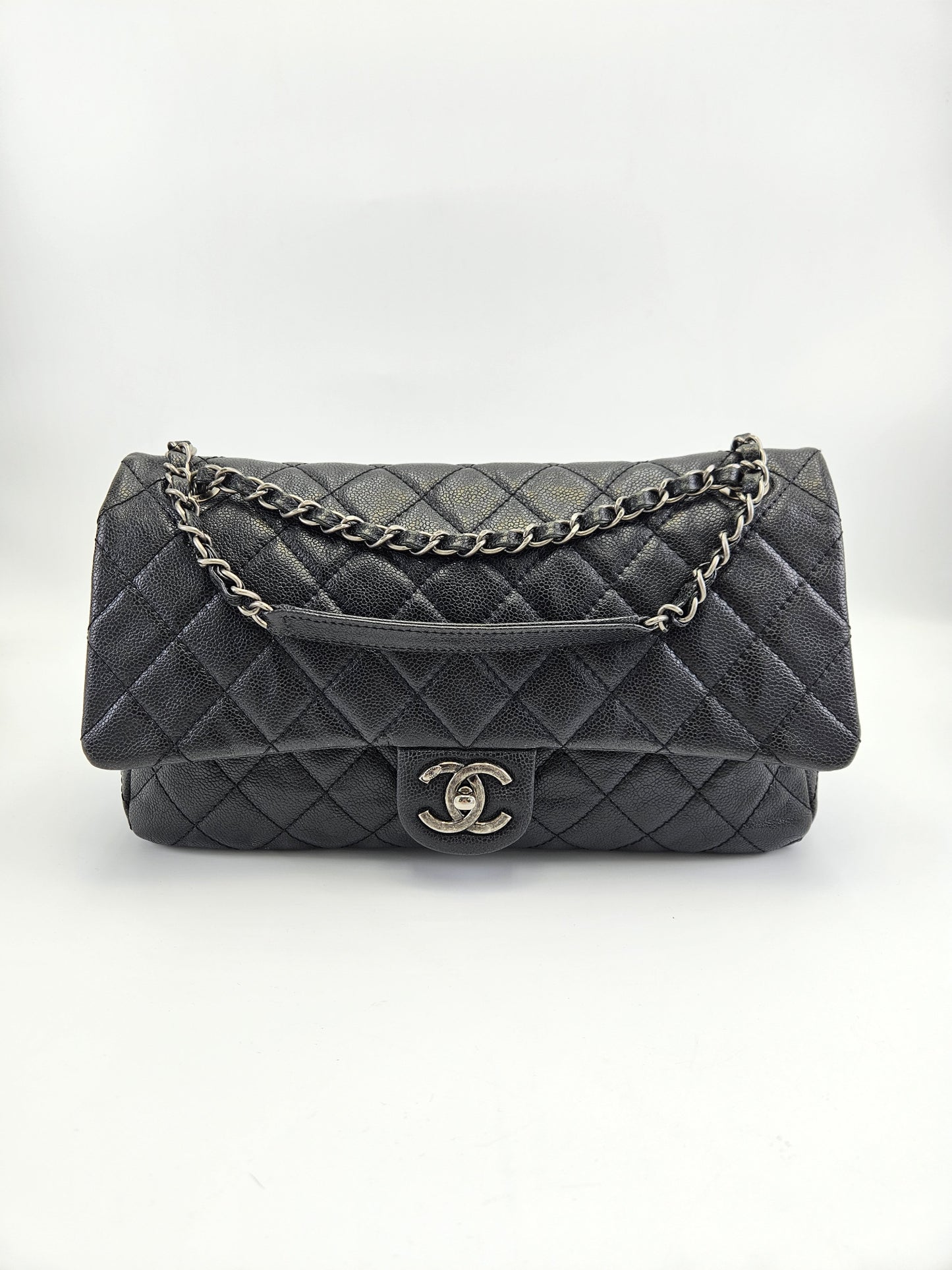 Chanel Quilted Caviar Leather Easy Flap 31 Rue Cambon Bag