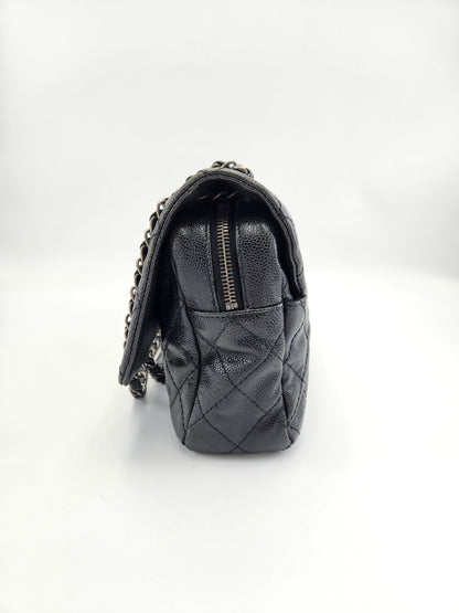 Chanel Quilted Caviar Leather Easy Flap 31 Rue Cambon Bag