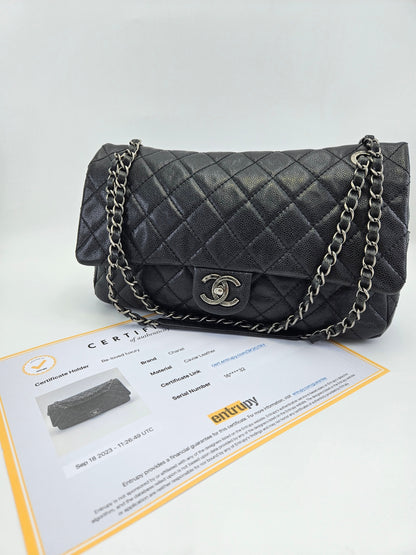 Chanel Quilted Caviar Leather Easy Flap 31 Rue Cambon Bag