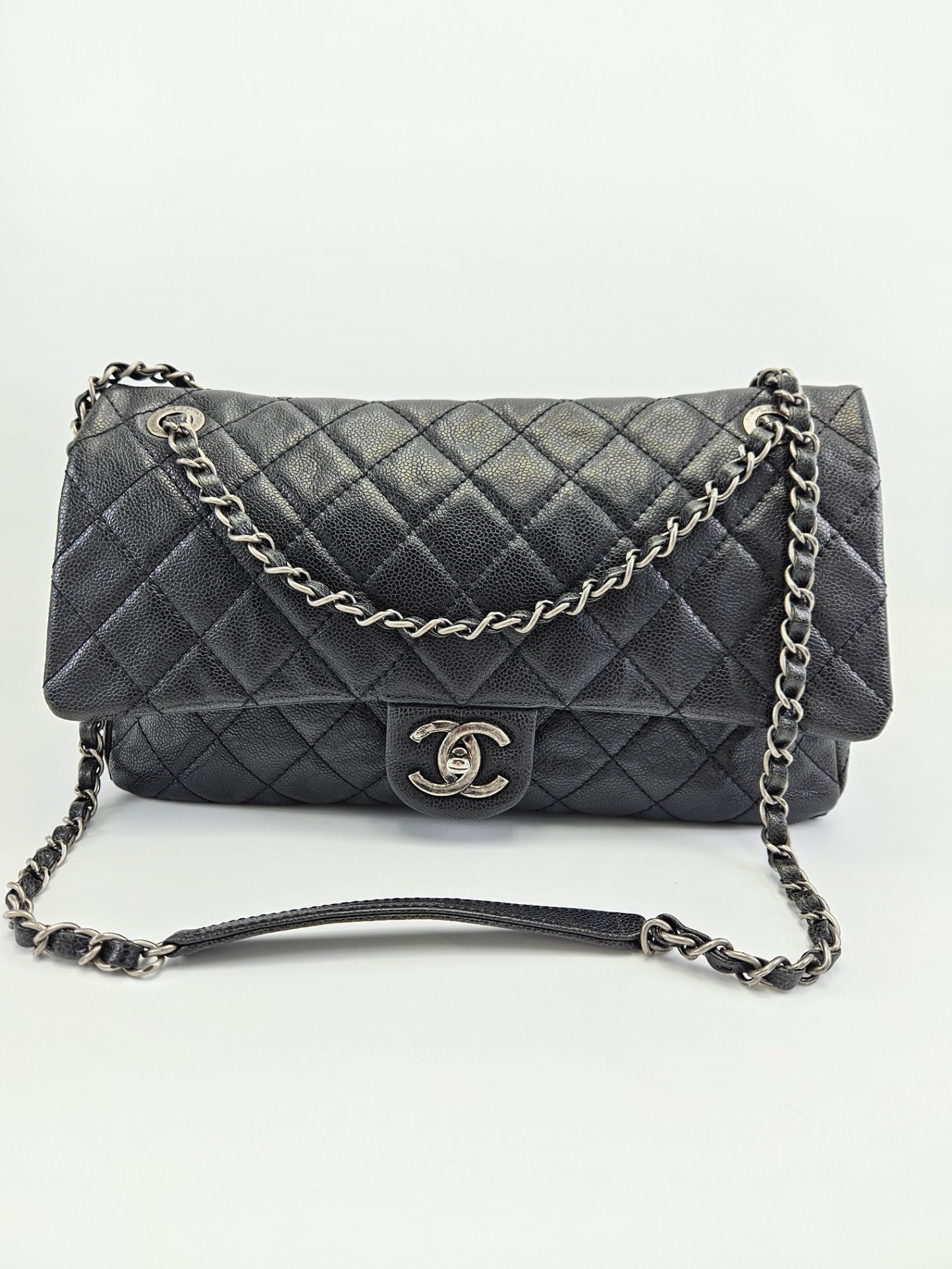 Chanel Quilted Caviar Leather Easy Flap 31 Rue Cambon Bag