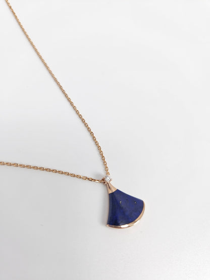 Bvlgari Divas' Dream Diamond Lapis Lazuli 18K Rose Gold Pendant Necklace