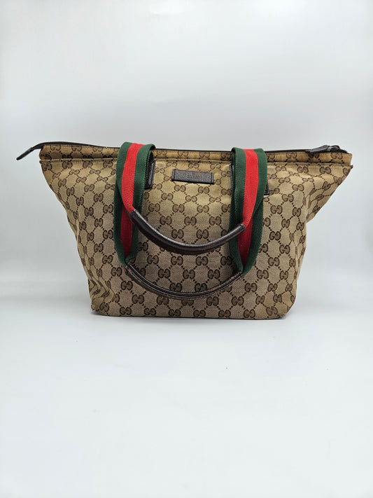 Gucci Beige /Brown Gucci Canvas Leather Bag