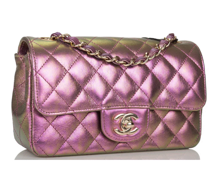 Chanel Mini Rectangular Iridescent Quilted Lambskin Leather Flap Bag